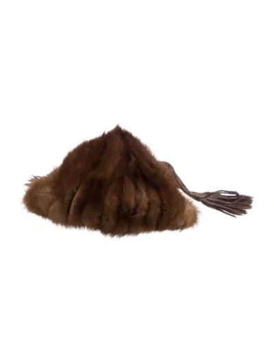 Pre-owned Betmar Mink Chullo Hat In Brown