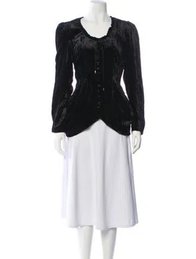 Pre-owned Betsey Johnson 2010's Velvet Evening Jacket In Black