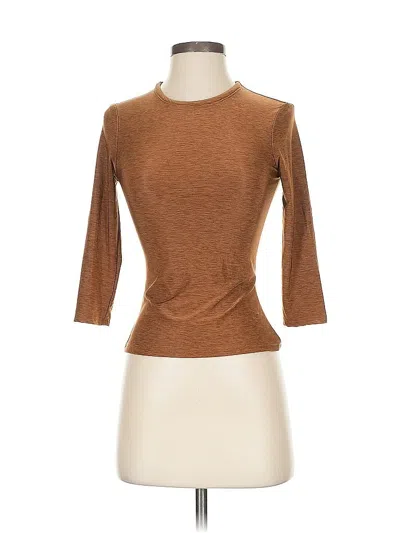 Pre-owned Betsey Johnson 3/4 Sleeve Top Brown Boatneck Tops