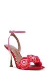 Betsey Johnson Ainsleyy Ankle Strap Sandal In Red Multi