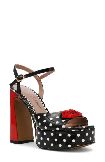 Betsey Johnson Allyson Ankle Strap Platform Sandal In Black