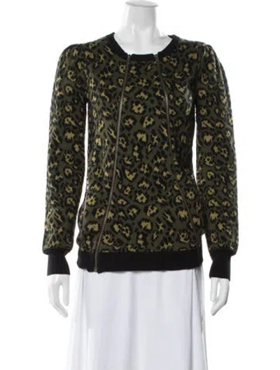 Pre-owned Betsey Johnson Animal Print Bomber Jacket In Multi