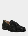 Betsey Johnson Aron Penny Loafer Women's Us 8.5 Black Rhinestone Shoes Zpo3460