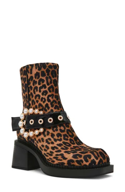 Betsey Johnson Asher Lace Bootie In Animal Print
