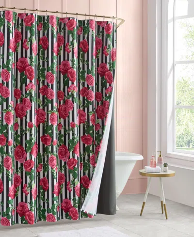 Betsey Johnson Avantgarde Rose Printed Shower Curtain, 72" X 72" In Multi