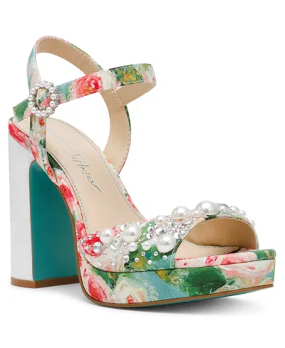 Betsey Johnson Avian Platform Dress Sandals In Rose Multi