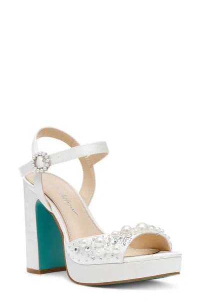 Betsey Johnson Avian Platform Sandal In Ivory