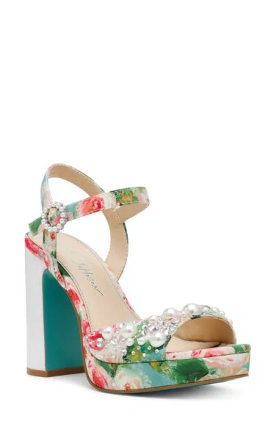 Betsey Johnson Avian Platform Sandal In Rose Multi