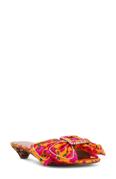 Betsey Johnson Aylah Slide Sandal In Orange Floral