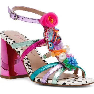 Betsey Johnson Azallia Ankle Strap Sandal In Pink Multi