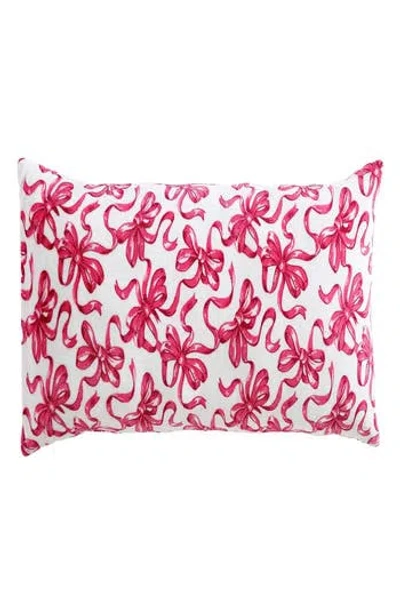 Betsey Johnson Ballet Bows Plush Decorative Throw Pillow In Pink