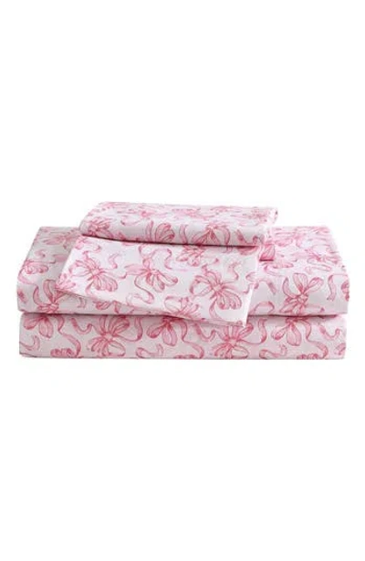 Betsey Johnson Ballet Bows Sheet Set In Pink