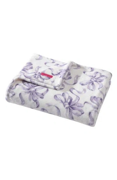 Betsey Johnson Ballet Bows Throw Blanket In Purple