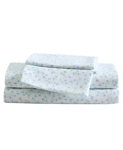 Betsey Johnson Ballet Floral Printed Microfiber 3-pc. Sheet Set, Twin In Blue