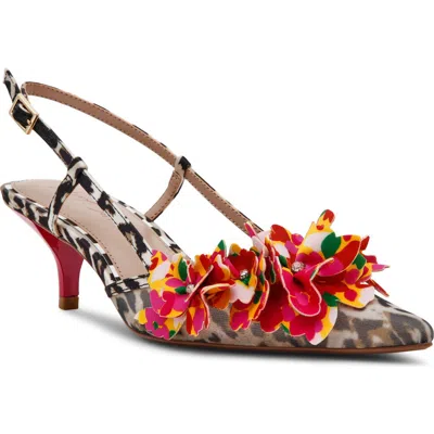 Betsey Johnson Baylee Pointed Toe Slingback Pump In Multi