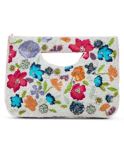 Betsey Johnson Beaded Floral Satchel Bag In Multi