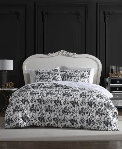 Betsey Johnson Betseys Toile 3 Piece Duvet Cover Set, Full/queen In Black