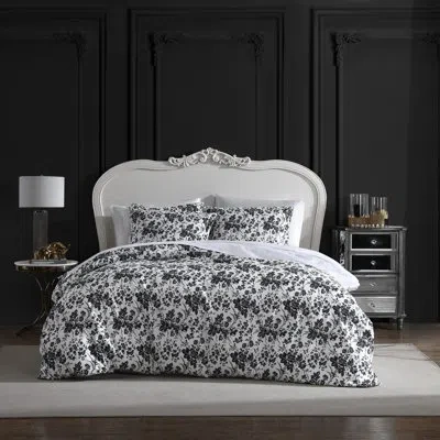 Betsey Johnson Betseys Toile Reversible Black Duvet Cover Set