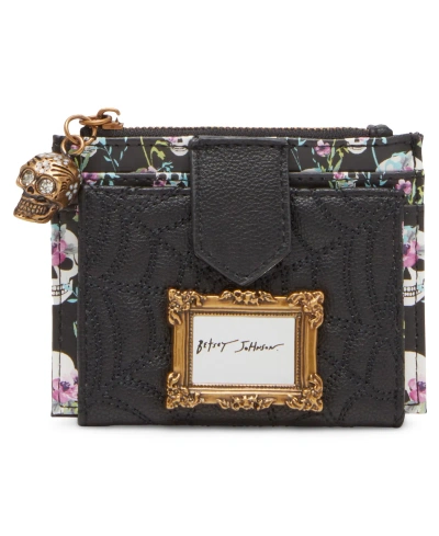 Betsey Johnson Bifold Spider Wallet In Black