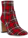 Betsey Johnson Blanche Womens Rhinestone Zip Up Ankle Boots In Multi