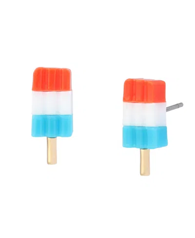 Betsey Johnson Blue Americana Popsicle Stud Earrings In Multi