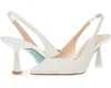 Betsey Johnson Blue By  Clark Pump Women 9.5 Ivory Embellished Spool Heel Zpo2451