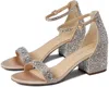 Betsey Johnson Blue By  Mari Sandal Women's 9 Beige Rhinestone Block Heel Fzp233 (beige,9) In Grey