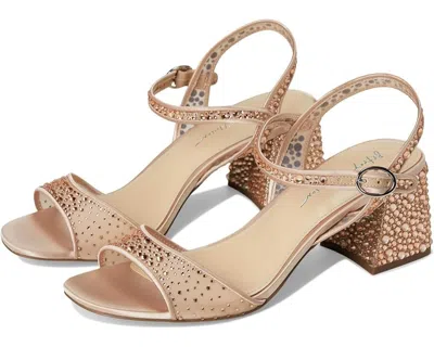Betsey Johnson Blue By  Otis Sandal Women's Blush Rhinestone Block Heel Ver396 In Neutral