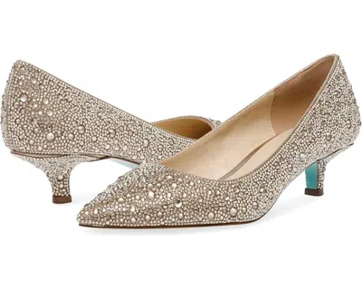 Betsey Johnson Blue By  Scout Pump Womens Us 9 Gold Rhinestone Kitten Heel Zogg97