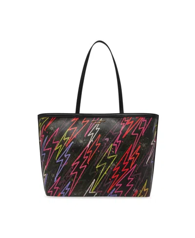 Betsey Johnson Bolt Mini Tote Bag In Black Multi