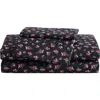 Betsey Johnson Bouquet Ditsy Sheet Set In Black