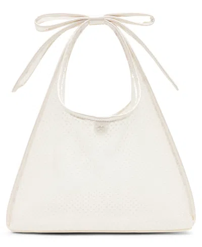 Betsey Johnson Bow Small Mesh Tote Handbag In Neutral