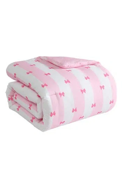 Betsey Johnson Bow Stripe 8-piece Set In Bright Pink