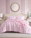 Betsey Johnson Bow Stripe Reversible 8-pc. Comforter Set, Queen In White,light Pink,hot Pink