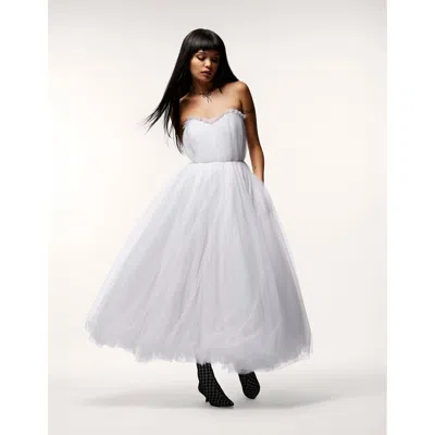 baltic born tulle dress Baltic Born Womens Jolie Embroidered Tulle Dress | Sage + Gold Floral | Color: Topaz Ombre Floral