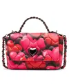 Betsey Johnson Bubble Hearts Small Flap Over Crossbody Bag In Multi