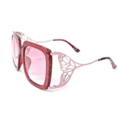 Betsey Johnson Burgundy Gradient Square Ladies Sunglasses 10262558.cgr Brybrg In Multi
