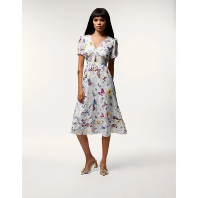 Betsey Johnson Butterfly Dance Midi Dress In Multi