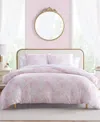Betsey Johnson Butterfly Garden Satin 3 Piece Duvet Cover Set, Full/queen In Pink