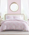 Betsey Johnson Butterfly Garden Satin 3 Piece Duvet Cover Set, Full/queen In Pink