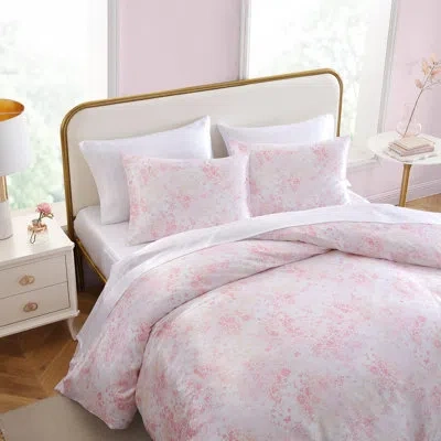 Betsey Johnson Butterfly Garden Satin Pink Duvet Cover Set