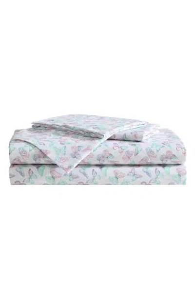 Betsey Johnson Butterfly Rainbow Sheet Set In Pastel Purple