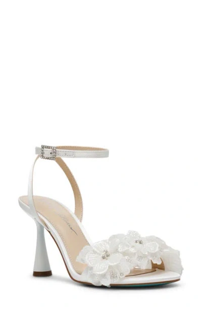 Betsey Johnson Cali Ankle Strap Sandal In Ivory