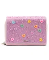 Betsey Johnson Candy Hearts Wallet Crossbody Bag In Pink
