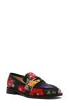 Betsey Johnson Canne Rhinestone Floral Penny Loafer In Animal Print