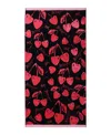 Betsey Johnson Cherry Love Printed Cotton Blend Beach Towel In Multi