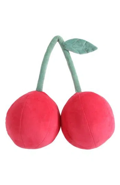 Betsey Johnson Cherry Plush Throw Pillow In Red