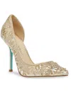 Betsey Johnson Sb-chic Gold Rhinestone Pointed-toe D'orsay Pumps In Gold