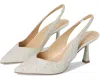 Betsey Johnson Clark Womens Metallic Embellished Slingback Heels
