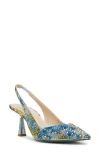 Betsey Johnson Clark Slingback Pointed Toe Pump In Blue Tulip